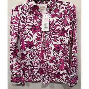 Lilly Pulitzer NWT Woman's Lianne UPF 50+ Top Elderflower Blossom‎ XXS NEW
